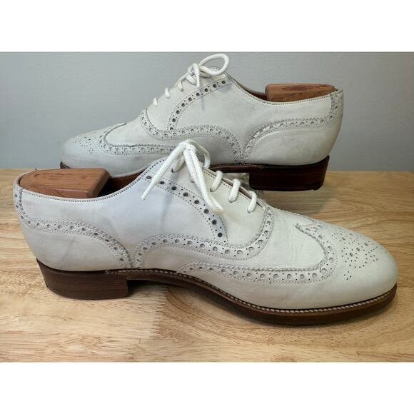 Stuart\'s Choice Made in England White Leather Brogue Dress Shoes Size 8.5. JL main image 16
